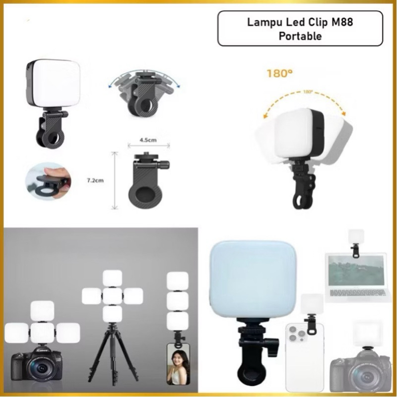 Lampu LED M88 Selfie Light Clip Portable Lampu Clip Mini Vlog Camera Light Serbaguna