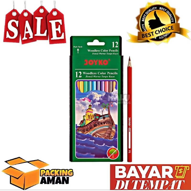 

promo 1 set pensil warna joyko Cp -103 dan cp 107 pendek 12 warna