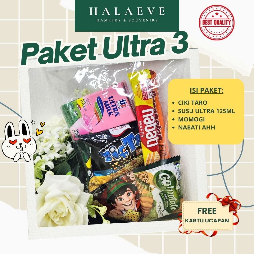 

Paket Snack Ulang Tahun Anak 9000 | ULTRA 3 Hampers Ciki Susu Termurah | Goodie Bag Ultah - HALAEVE