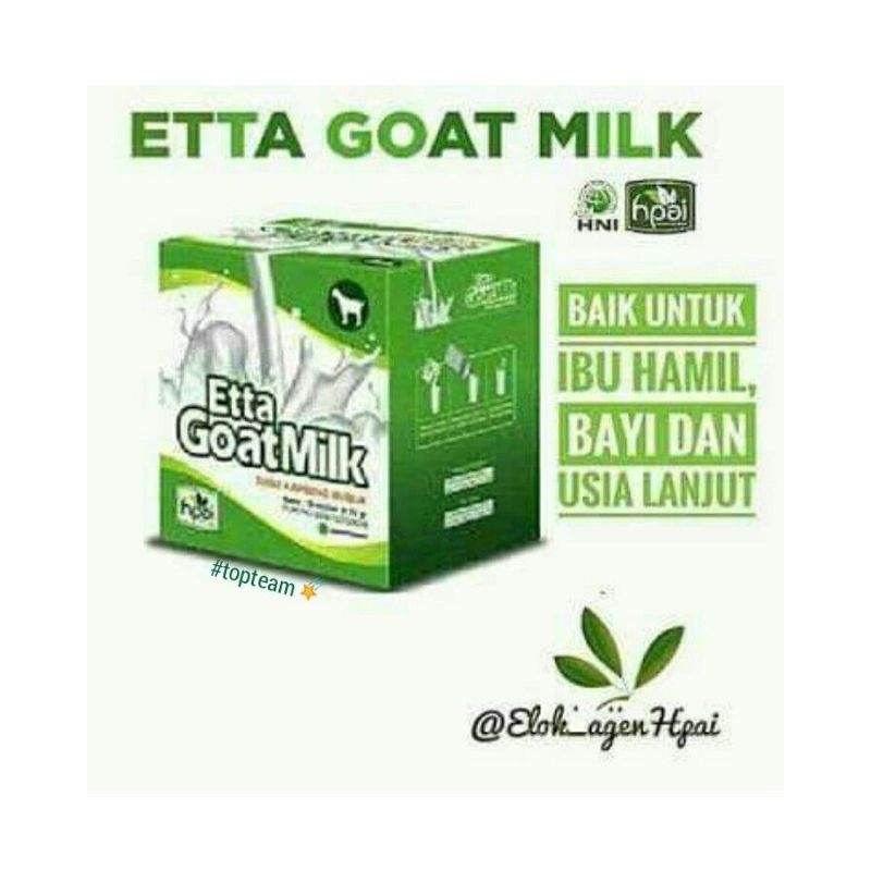 

ETTA GOAT MILK/SUSU KAMBING/SUSU HERBAL/PRODUK HERBAL/KESEHATAN/HNI