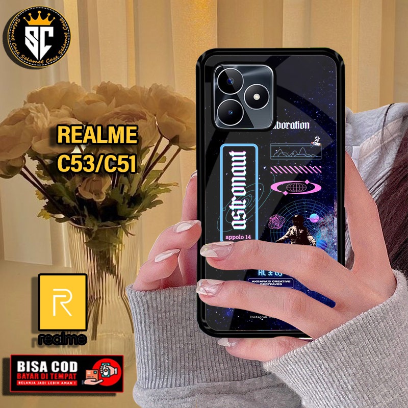Hardcase 2d glosy dan softcase 2d glosy for realme c53/c51 motif nasa/astronot ready all type smartp