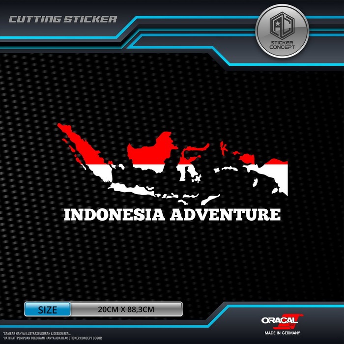 Sticker Cutting Indonesia Adventure Stiker Kaca Body Mobil Motor