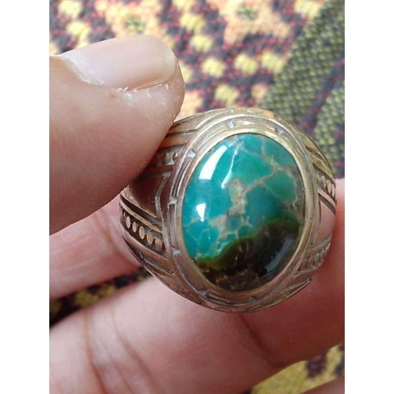 pirus persia motif yin yang, pirus unik, pirus antik, pirus lawasan