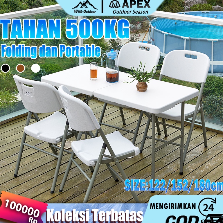 KODE Y89Y Meja Lipat Portable Meja Lipat Plastik Meja Lipat Outdoor Meja Serbaguna Besar Makan Meja 