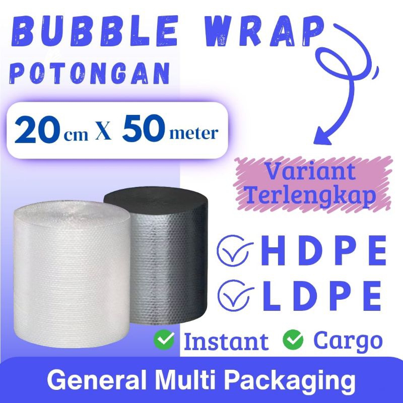 

Bubble Wrap 20 cm x 50 mtr Tebal 3.3 kg