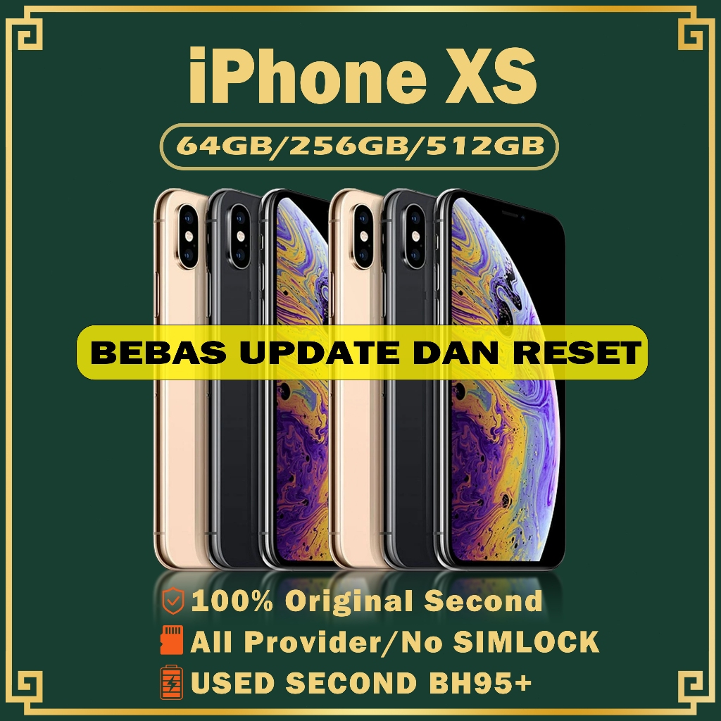 iPhone Xs 64GB 256GB Bekas Second Original100% Fullset Mulus Normal Hp（3utools All Green）
