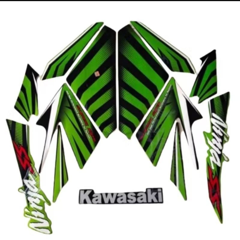 Striping STIKER POLET LIST MOTOR KAWASAKI NINJA SS 2014 HIJAU ZEBRA FULL SET