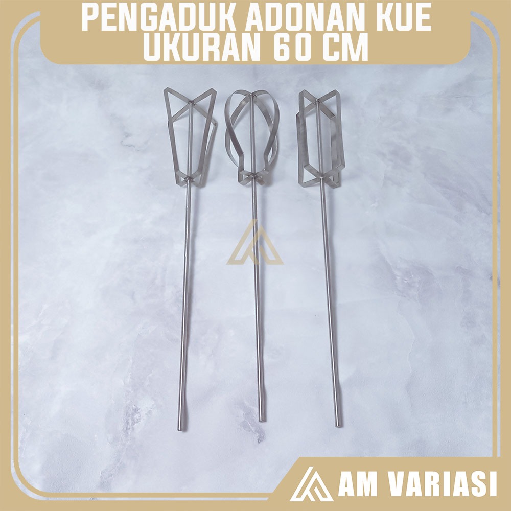 Stik Pengaduk Adonan Kue Martabak Ukuran 60 Cm Bahan Stainlees Pengaduk Adonan Kue