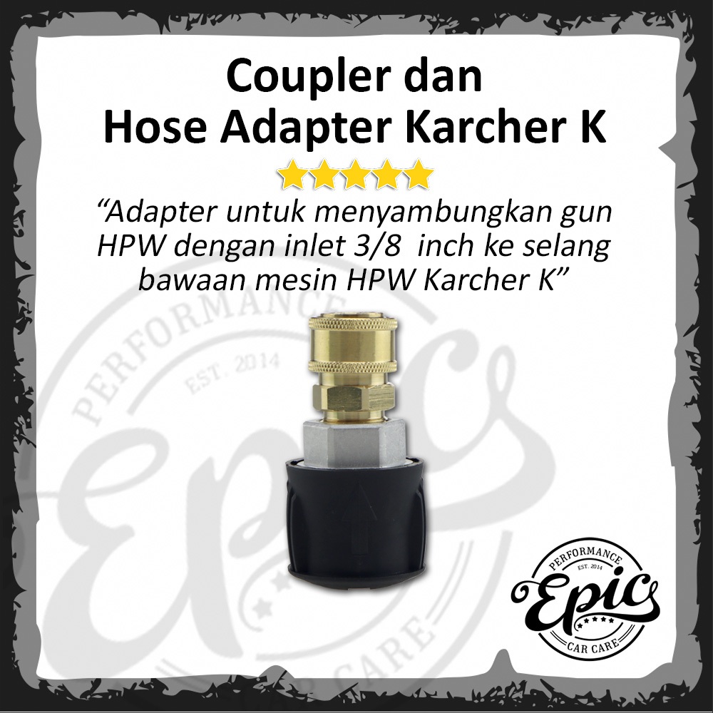 Coupler dan Hose Adapter Untuk Karcher K1 K2 360 K298 K3 397 K5
