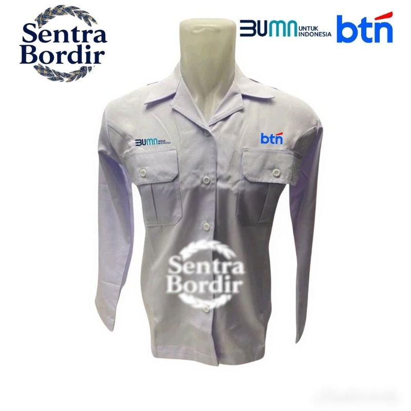 Kemeja wanita BUMN BANK BTN Seragam BUMN BANK BTN Baju Kemeja PDH Putih BUMN BANK BTN