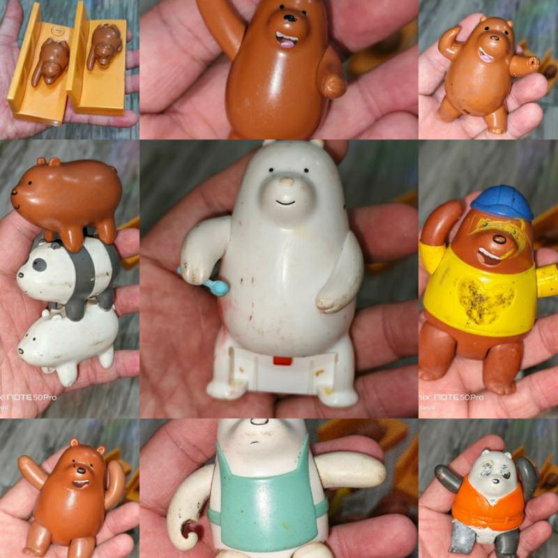 SATUAN ECER BANYAK PILIHAN MODELACTION FIGURE FIGUR WBB WE BARE BEARS MCD BERUANG ARTIKULASI WEBAREB