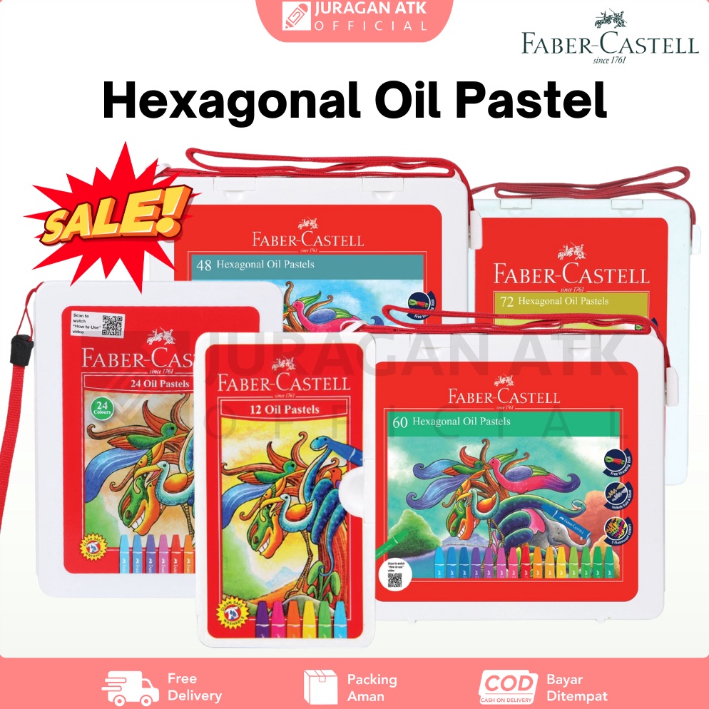 

KODE V42G FaberCastell Hexagonal Oil Pastel 12 24 48 6 72 Warna Krayon FaberCastell