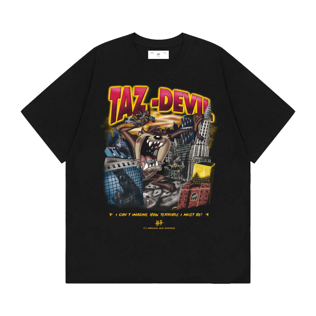 T-Shirt The Taz Mania Black Tees / Kaos Taz T-Shirt The Taz Mania Black Tees