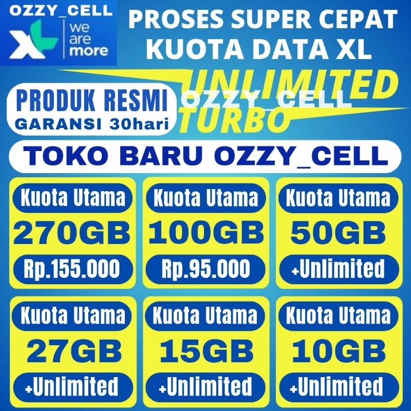 PROMO TERMURAH ISI ULANG KUOTA XL XTRA COMBO LITE FLEX UNLIMITED TURBO VOUCHER PAKET DATA OZZY CELL