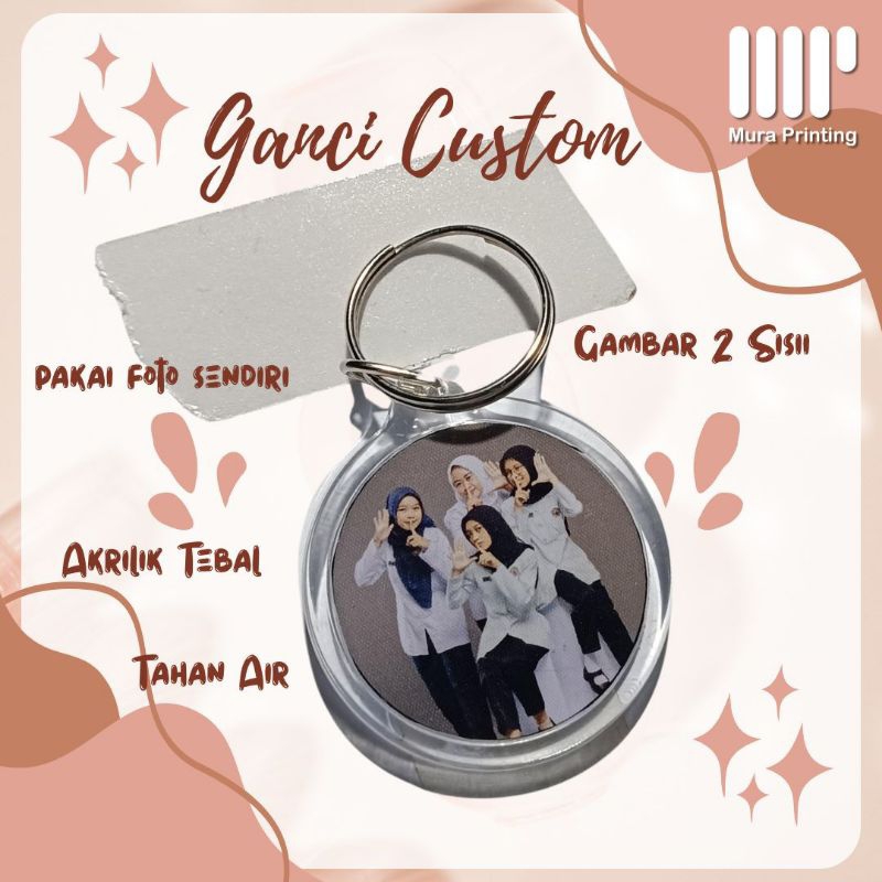 gantungan kunci bulat custom foto ganci custom