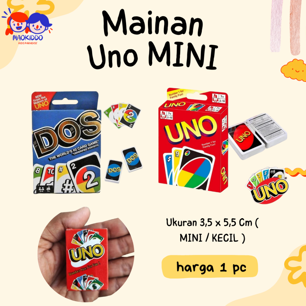 Mainan Kartu Uno Mini Dos Card Game