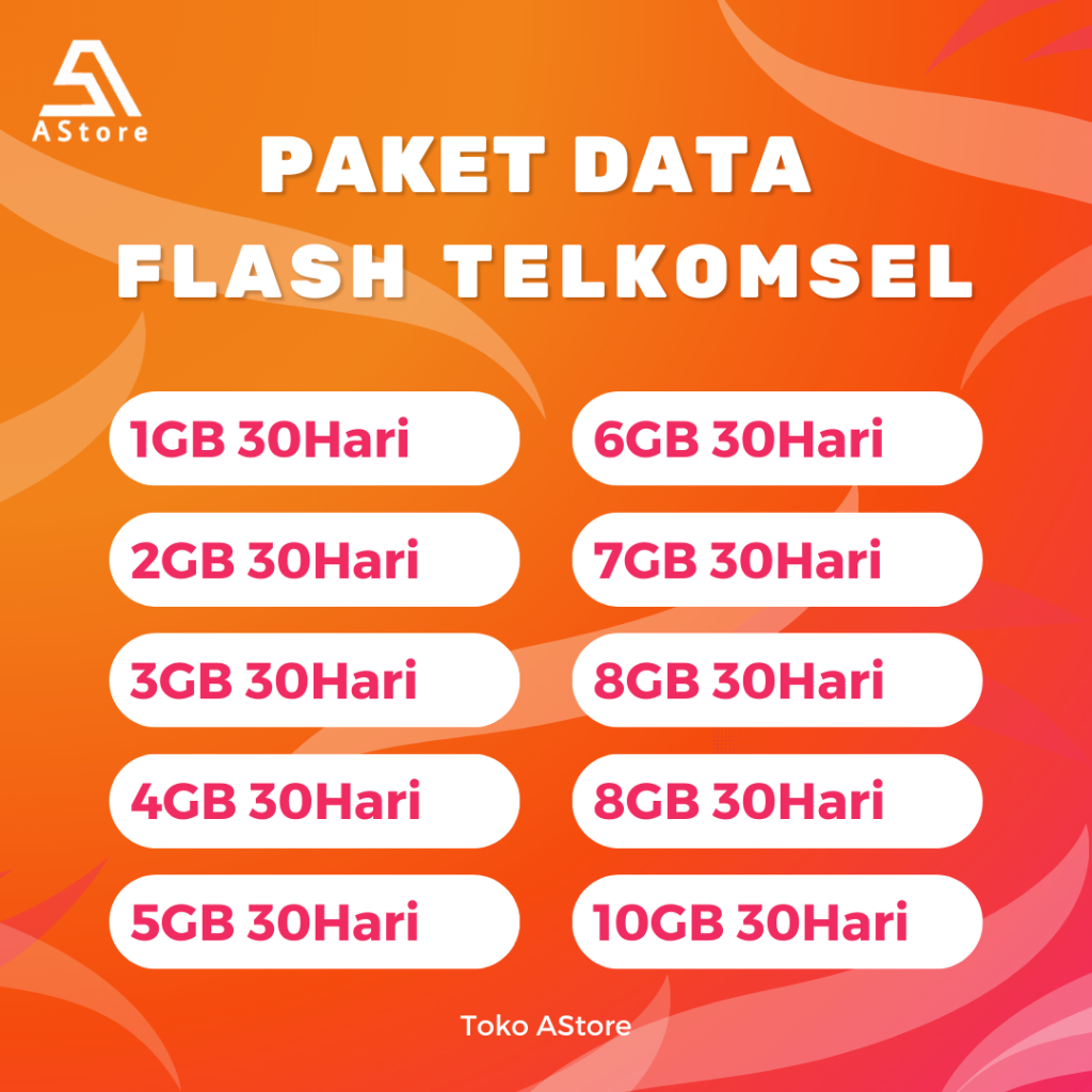 Paket Data Flash / Denom Telkomsel Full Kuota 24 Jam | 30 Hari | All Zona 1 Gb 2 Gb 3 Gb 4 Gb 5 Gb 6