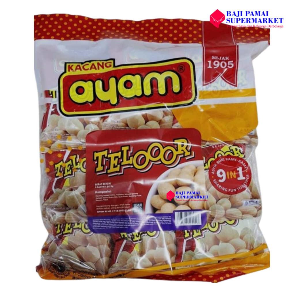 

Kacang Ayam Telooor / Kacang Telur / Kacang Telor - Oleh Oleh Khas Makassar 225gr 9 in 1