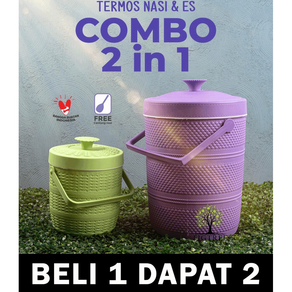 KODE L77A Paket Combo 2 In 1 Termos 17L Dan 65L Tahan Panas