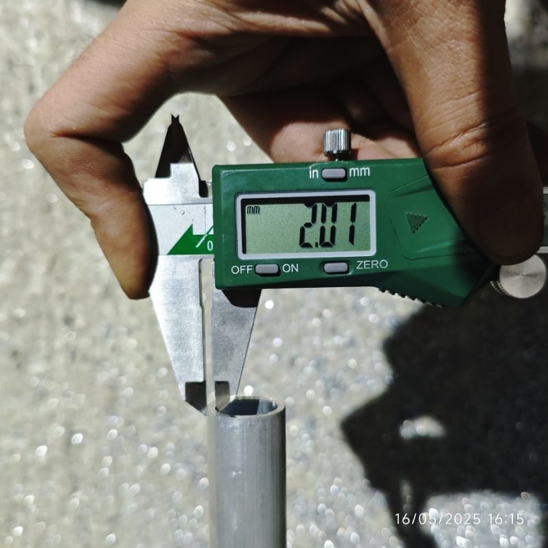 pipa aluminium Od 20 mm x id 16 mm per 10cm