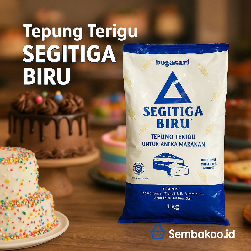 

Tepung Terigu Segitiga Biru 1 KG – Tepung Premium Serbaguna untuk Kue, Roti, Gorengan, Halal & Berkualitas