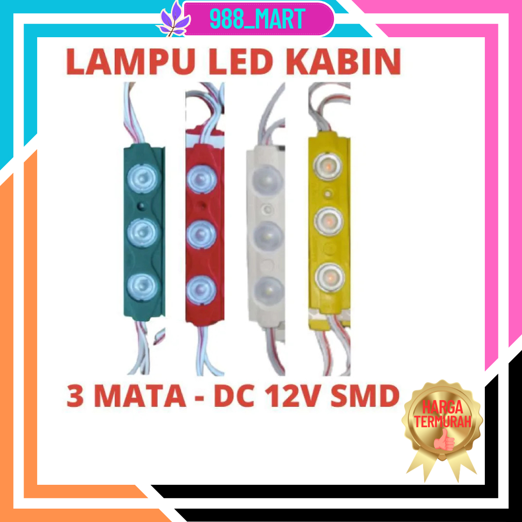 【COD】【TERMURAH】Lampu Led MODUL 3 Mata Besar Smd 12Volt dan 24Volt Waterproof
