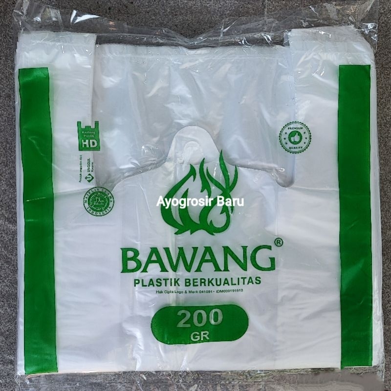 Kresek Putih 24 TIPIS per pak Kantong Plastik BAWANG 200 gram