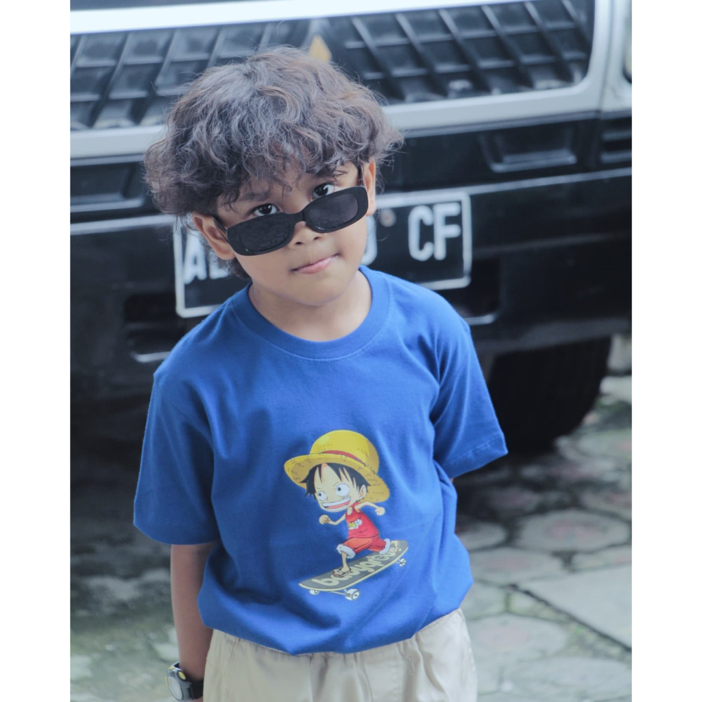 Kaos Anak Laki laki Unisex "ONEPIECE SKATE" Bisa COD Baju Wibu Anak