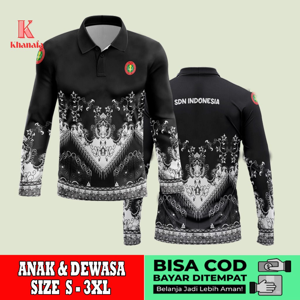 Kaos Polo | Baju pgri | Kaos Polo Batik PGRI | Baju Guru Batik PGRI | Kaos Polo Motif Batik PGRI Ful