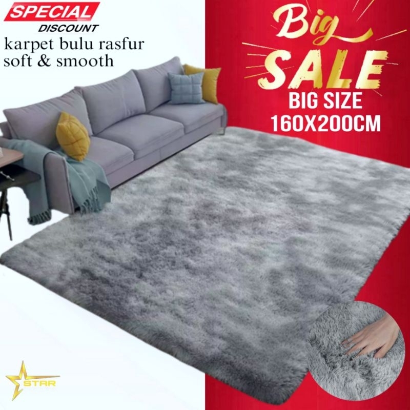 Karpet bulu rasfur UK 200X160X5CM