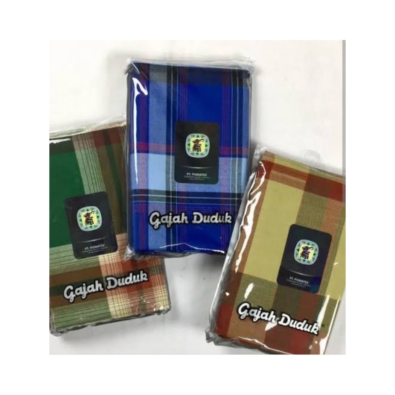 sarung gajah duduk motif kotak