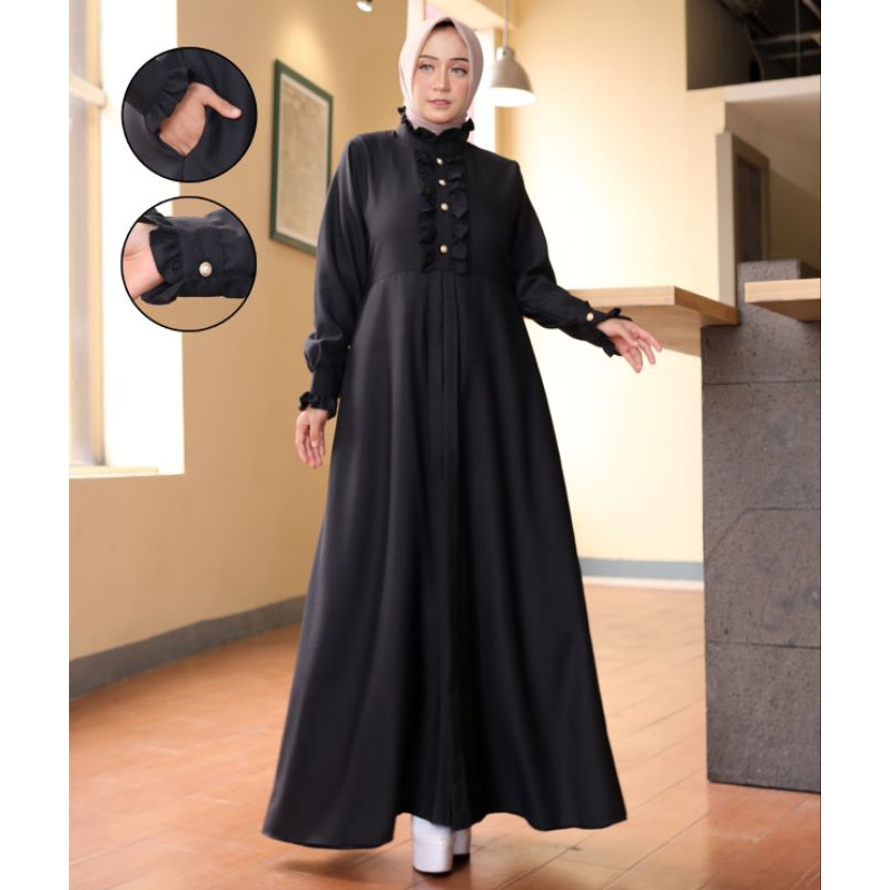 Gamis Seragam Toyobo - hitam-putih-pemda