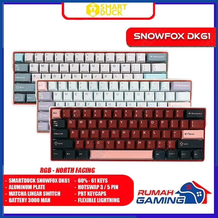 SMARTDUCK DK61 - Rgb - Hotswap - 2 Mode - Mechanical Keyboard