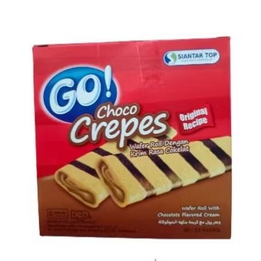 

Go choco crepes wafer roll dengan krim rasa cokelat original recipe isi 24 pack