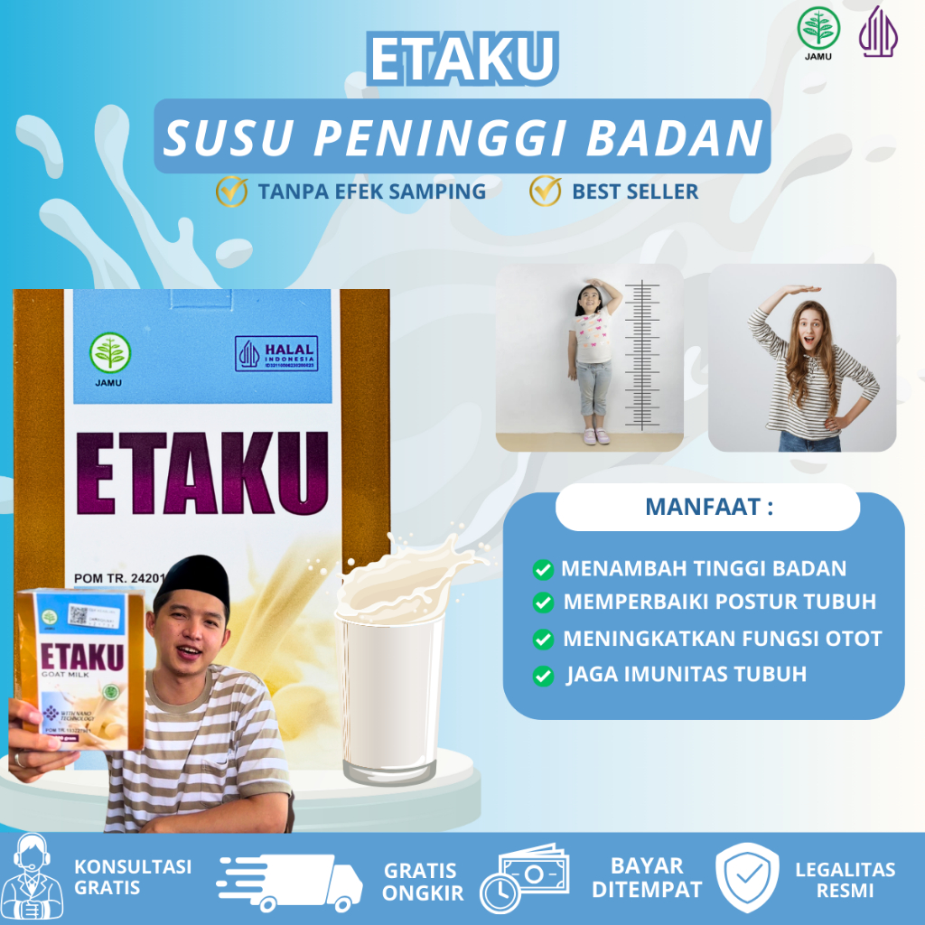 

ETAKU Susu Peninggi Badan Penambah Tinggi Badan 100% Susu Kambing Asli