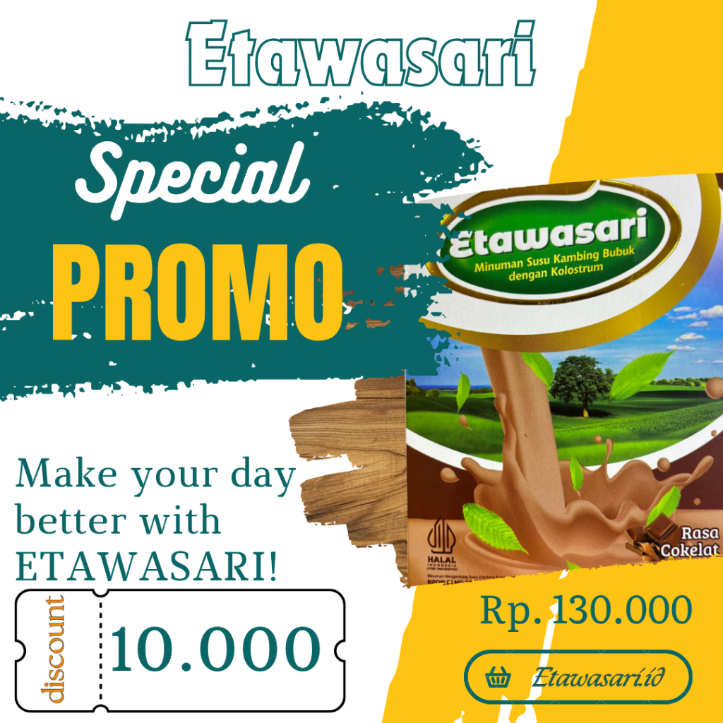 

Etawasari Paket Hemat 4 Box Susu Kambing Etawa Bubuk Dengan Kolostrum Etawasari Rasa Cokelat Goat Milk Premium