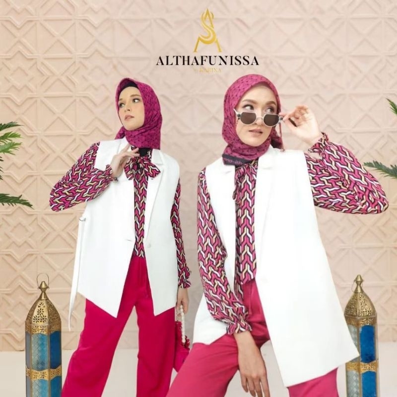 Althafunissa - Vest BW Nona Altha | Vest Broken White Wanita Elegan MewahAlthafunissa - Vest BW Nona
