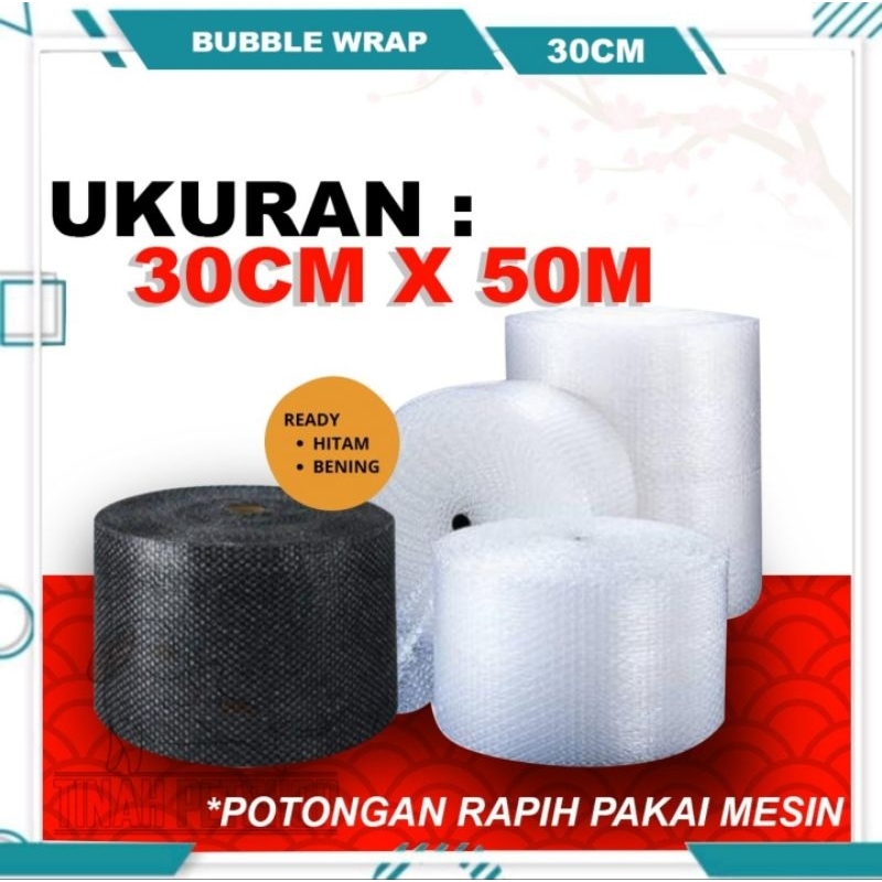 

Bubble Wrap Bening Hitam 30cm x 50 meter bogor jabodetabek seluruh indonesia Bubble Warp 1roll ukuran 30cm