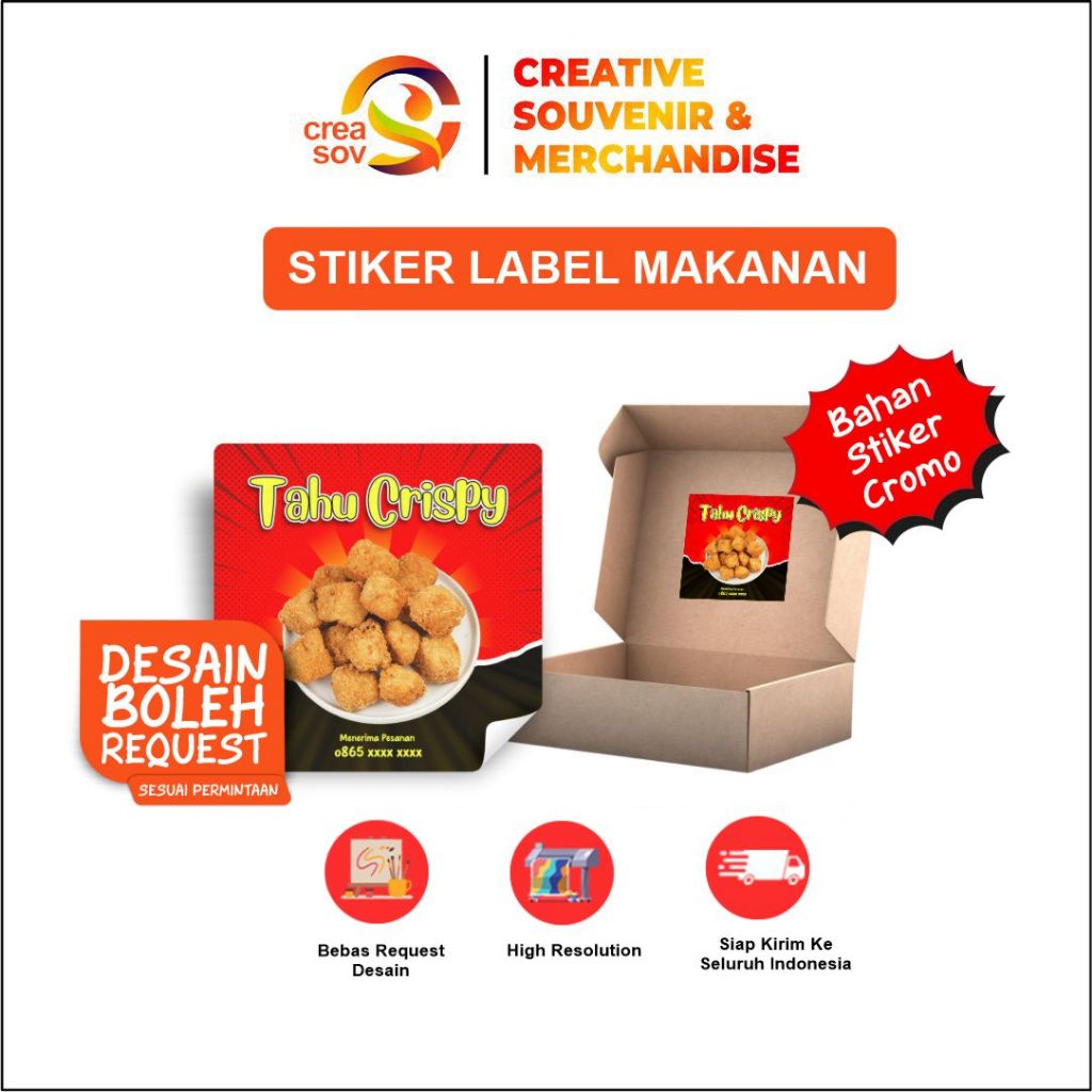 

Creasov – Sticker Tahu Crispy Cromo Bulat Label Makanan Murah Cetak Stiker Cromo Murah Costum