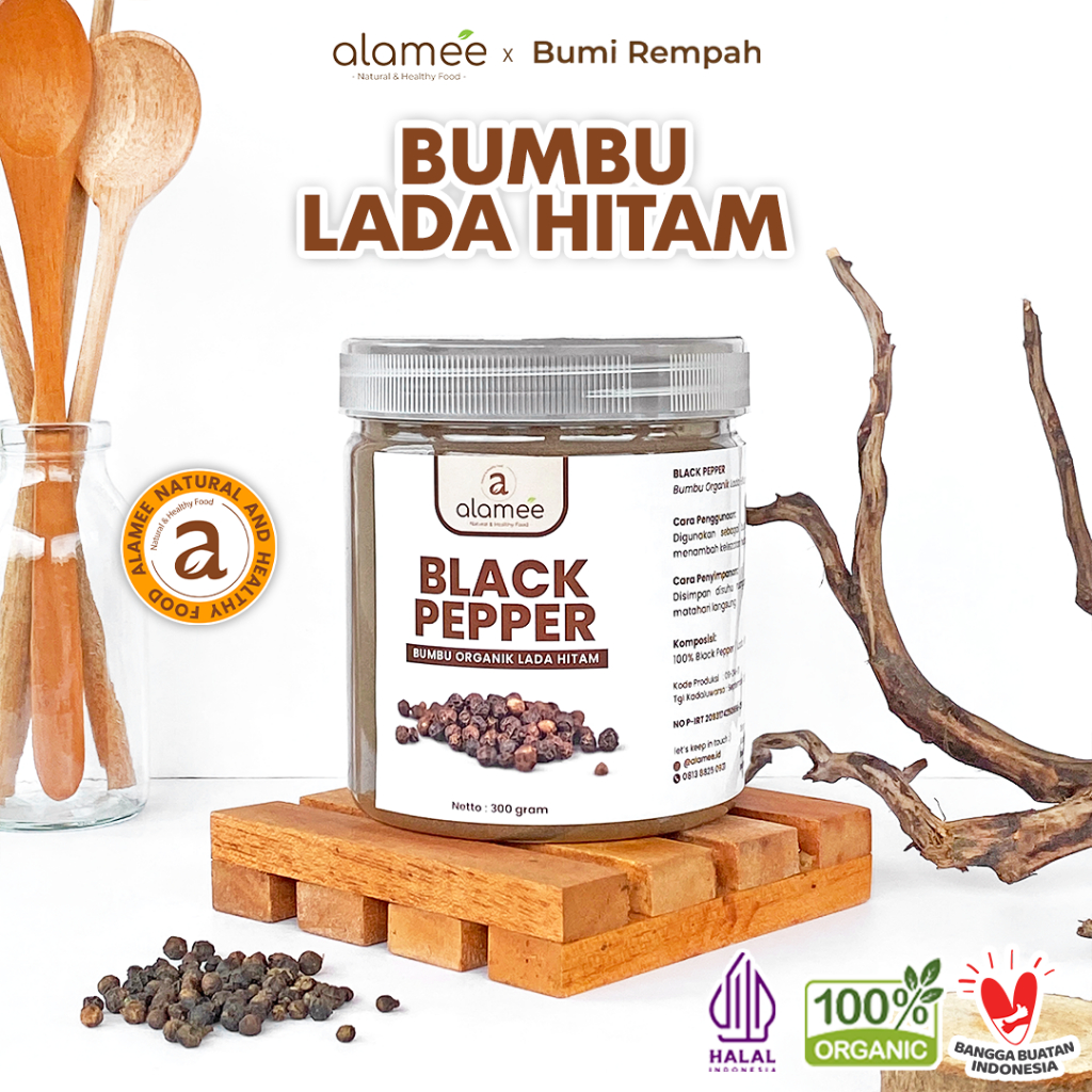 

ALAMEE Bubuk Lada Hitam Blackpepper Seasoning Powder Bubuk Black Pepper Bumbu Dapur Masak 300g