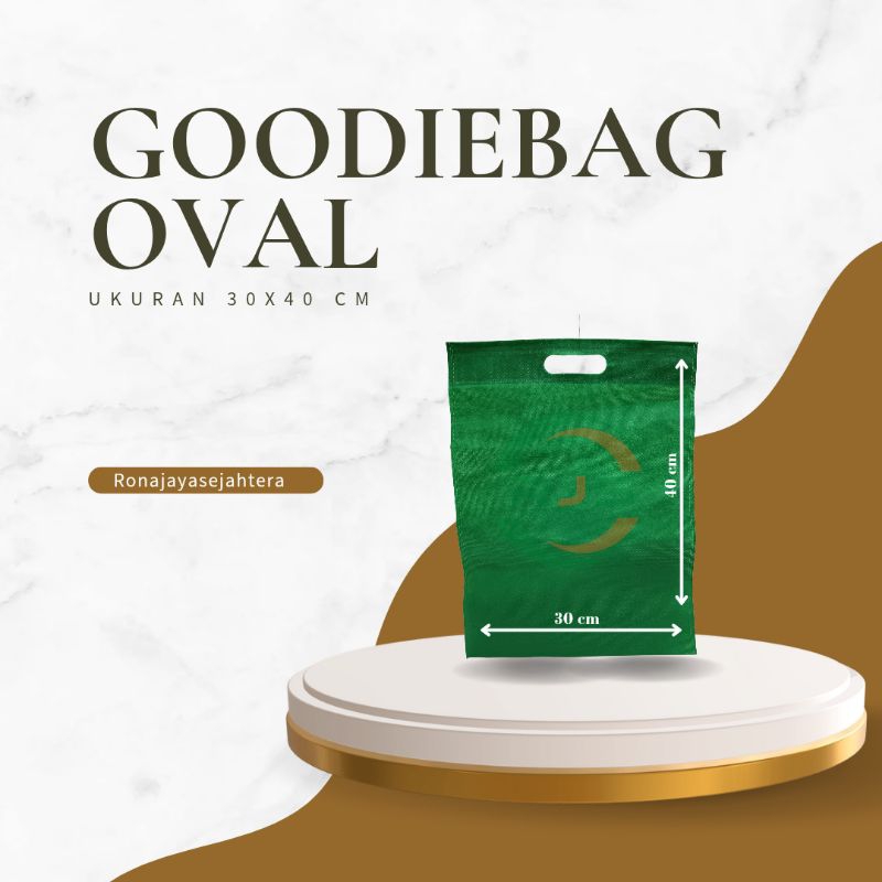 

(Isi 20 pcs) Kodian Goodiebag Tas Oval 30x40 Tas Spunbond Tas Oval