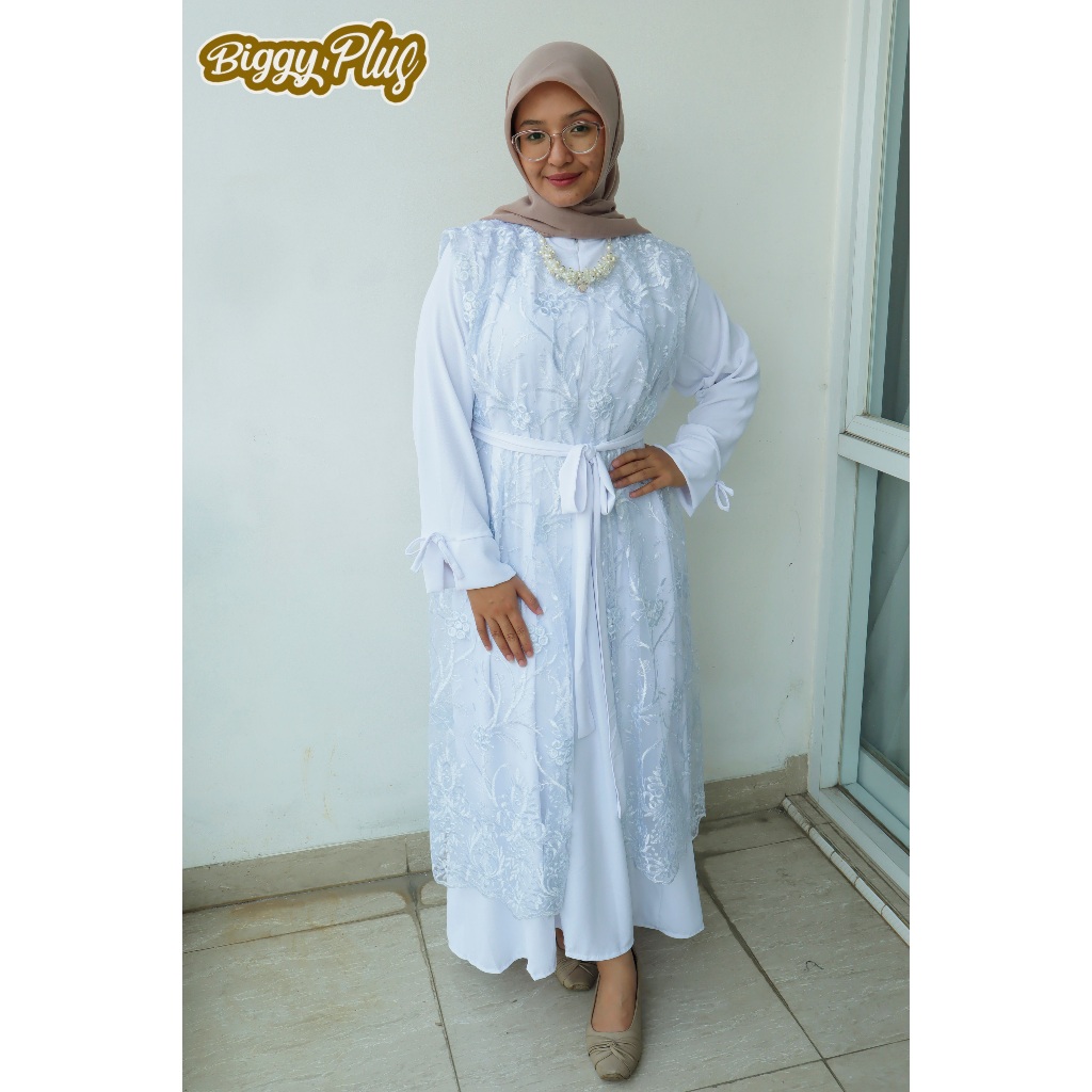 BIGGYPLUS - Gamis Tile Clara Gamis Tile Bigsize Gamis Tile Jumbo Gamis Brokat 3XL LD 120 4XL LD 130 