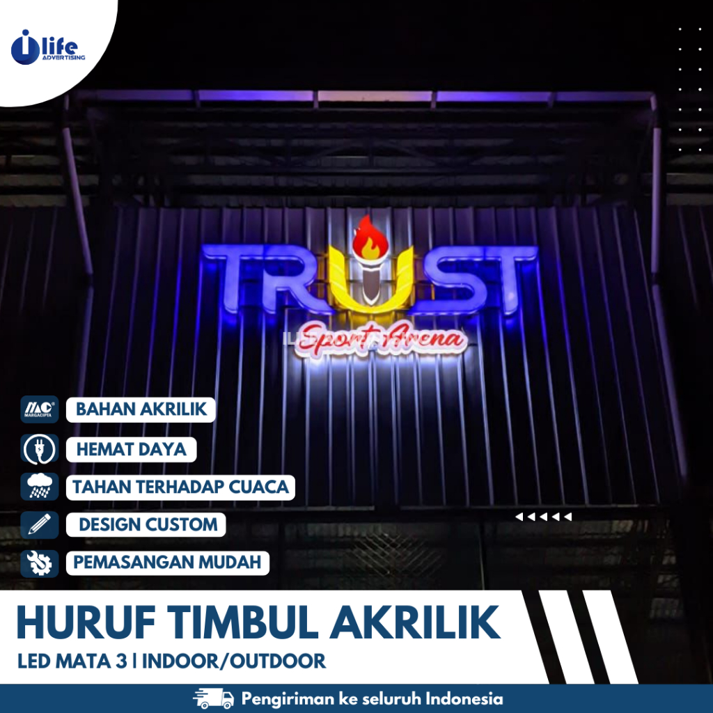 HURUF TIMBUL AKRILIK CUSTOM LED