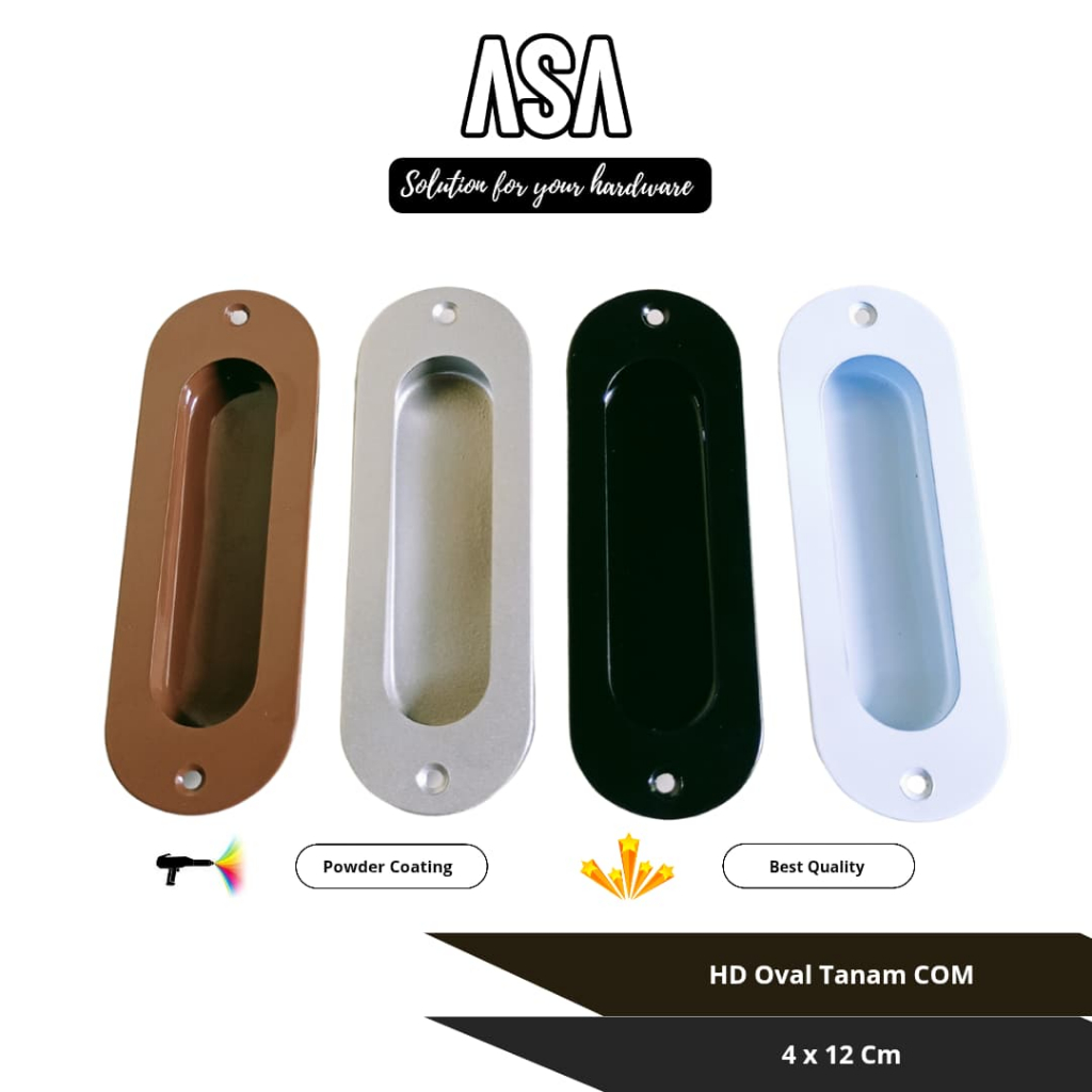 Handle tanam pintu sliding / geser / laci  / lemari kayu lemari alumunium Handle Oval / Com 4 x 12 C