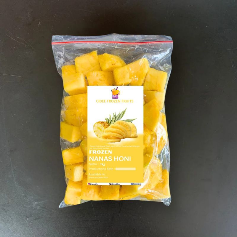 

Buah frozen nanas honi / Frozen nanas / Buah nanas beku 500 gram
