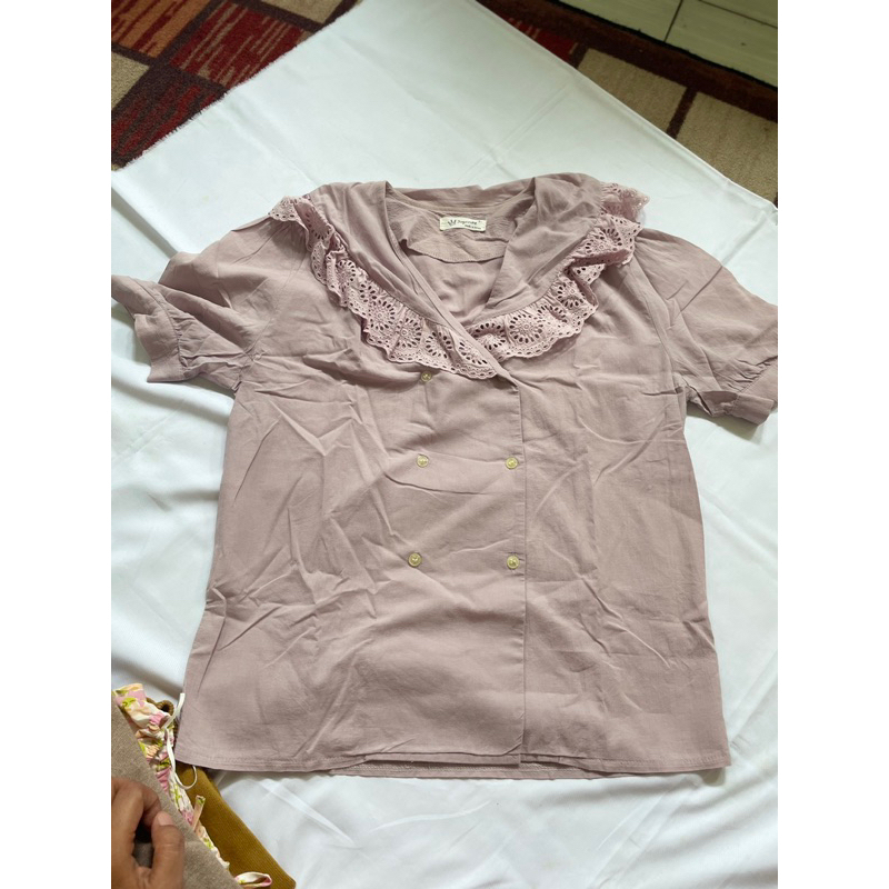 blouse korea lilac
