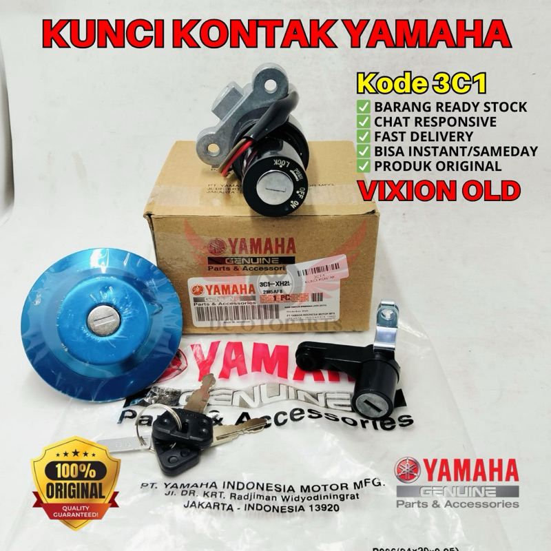 3C1 KUNCI KONTAK VIXION ORIGINAL YAMAHA GENUINE PARTS, KEY SET ORIGINAL VIXION LAMA, KEY SET VIXION 