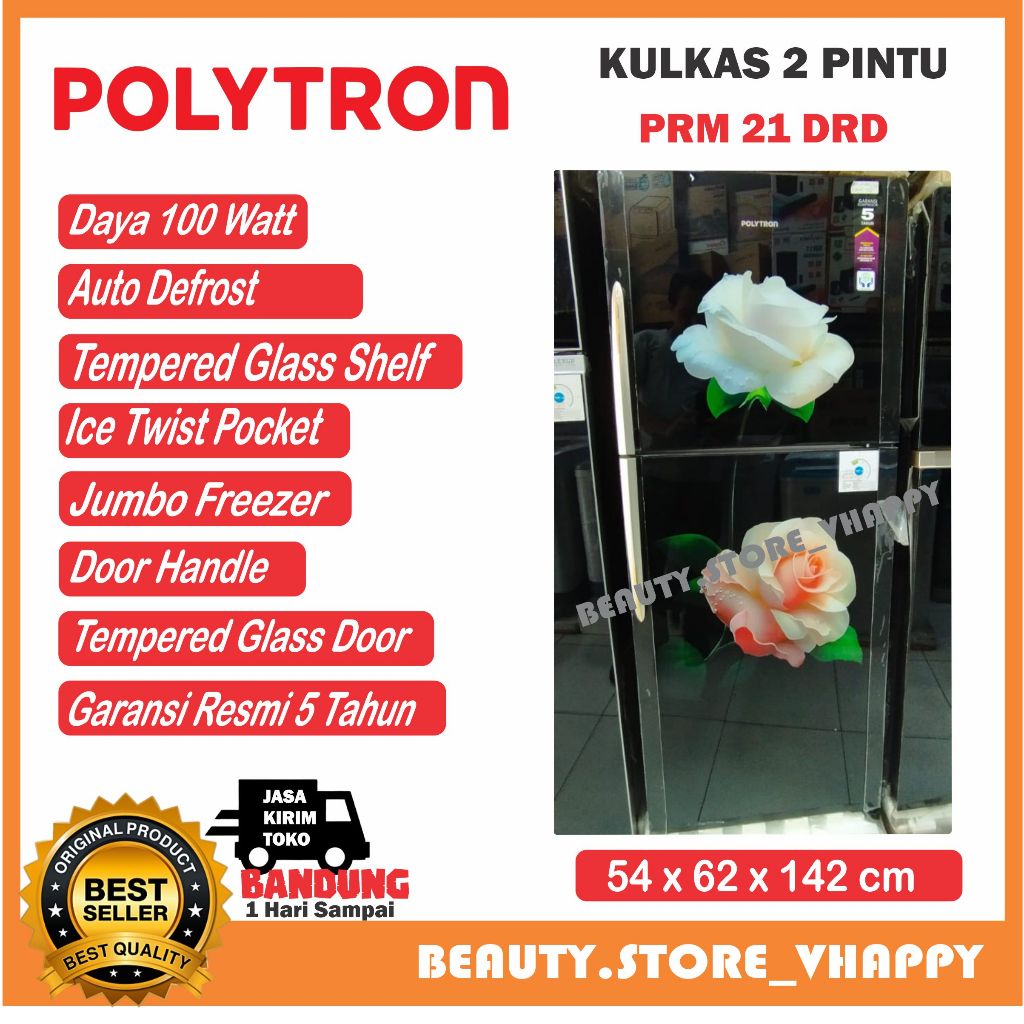 kulkas polytron tanpa bunga es Polytron Kulkas 2 Pintu PRM 21 DRD 200 Liter garansi resmi
