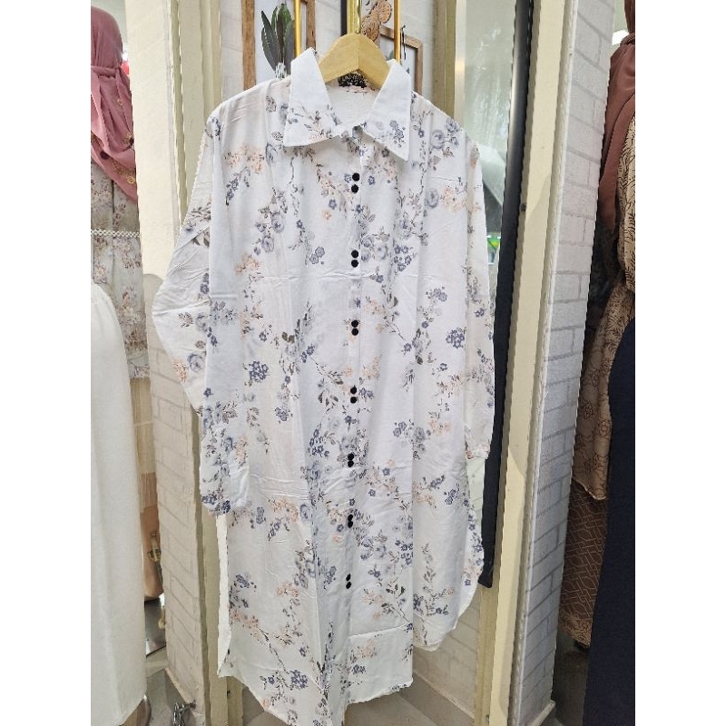 Tunik basic bunga bahan katun jepang