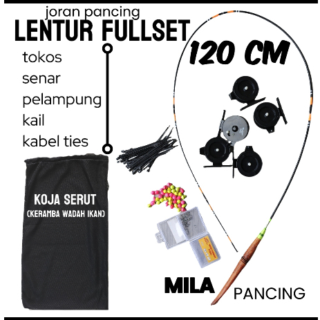 joran pancing fiber lentur set 120cm komplit